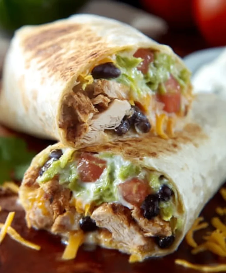 Easy Seven Layer Chicken Burritos Recipe