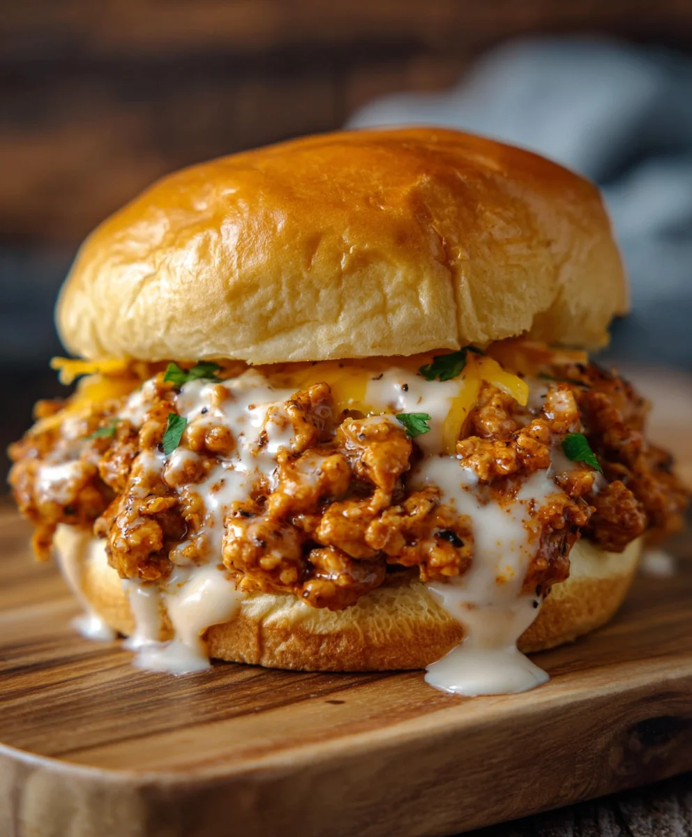 Cajun Chicken Sloppy Joes Creamy Cheese Sauce