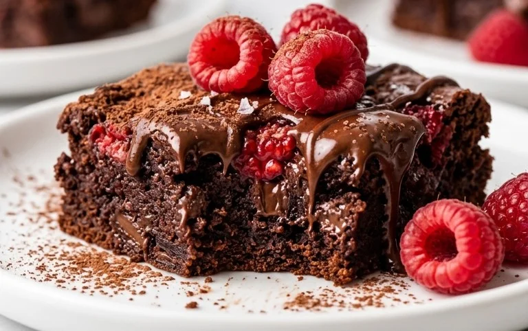 Triple Chocolate Raspberry Brownies