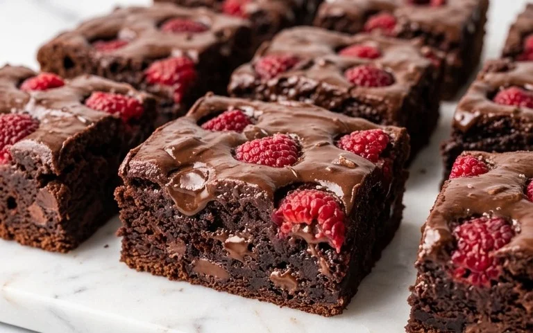 Triple Chocolate Raspberry Brownies