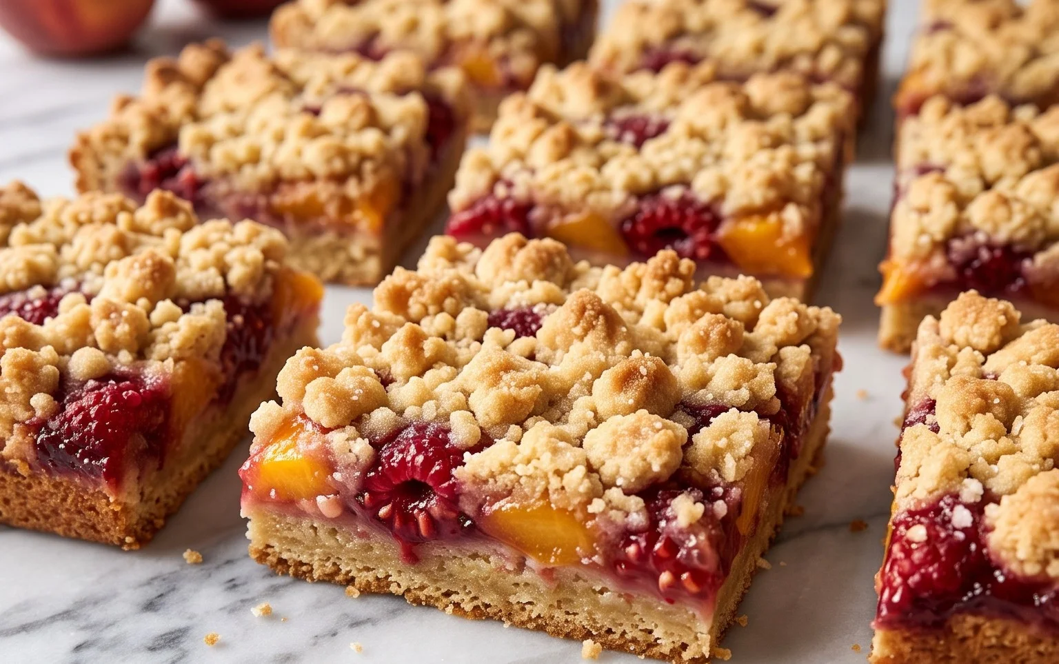 Peach & Raspberry Crumb Bars: Sommer auf der Zunge