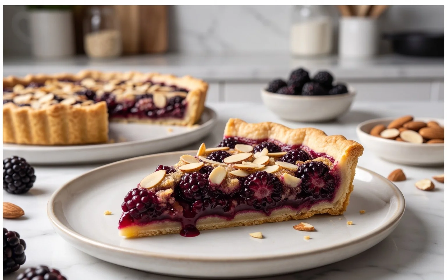 Brombeertarte mit Mandeln