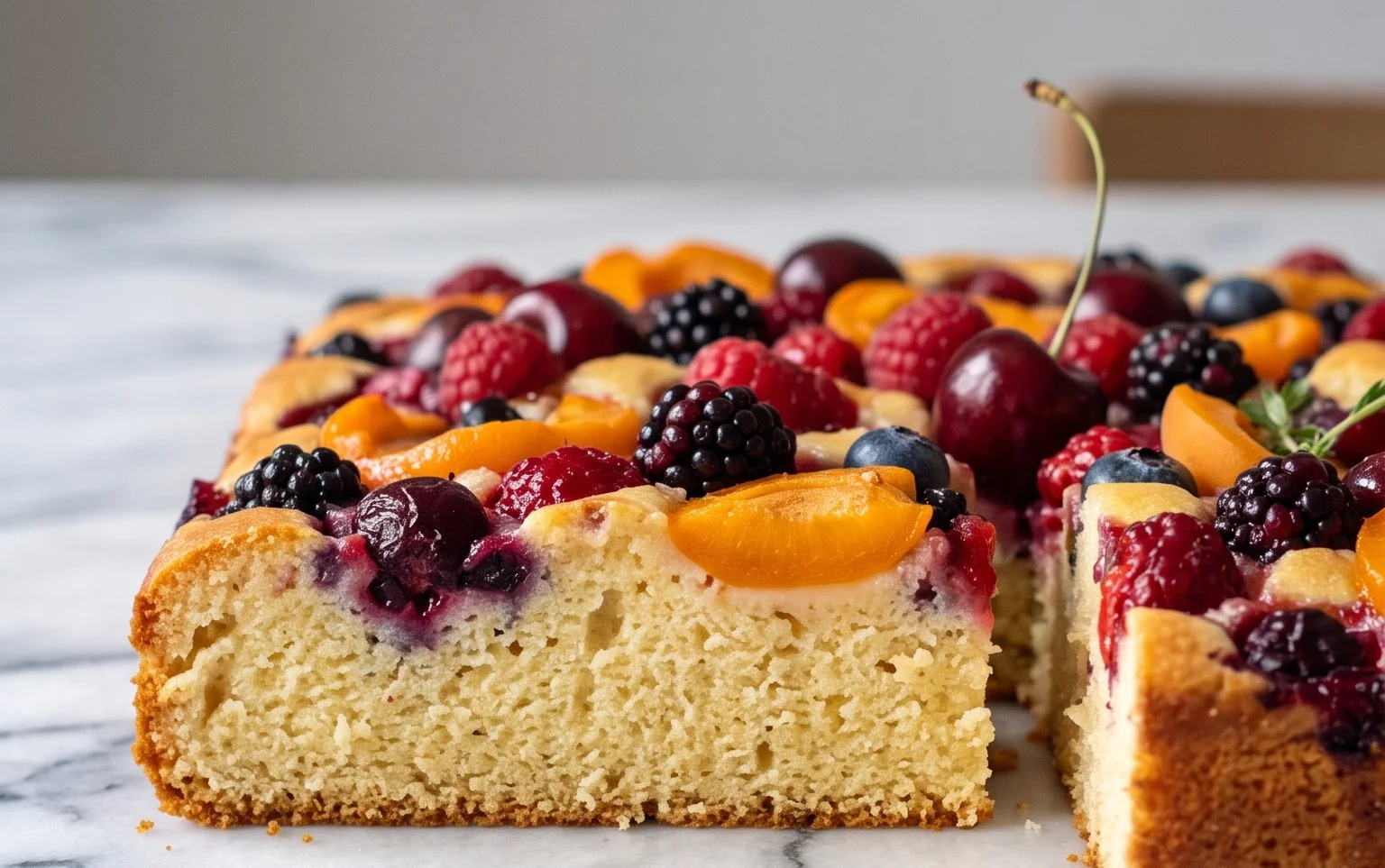 Saftiger Buttermilchkuchen mit Obst vom Blech: Einfach & Lecker