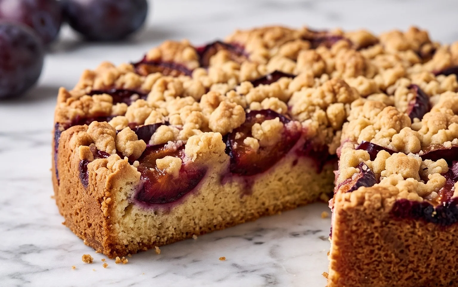 Saftiger Pflaumenkuchen mit knusprigen Streuseln – Sommerklassiker