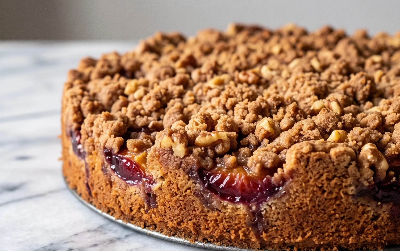 Walnuss-Zwetschgenkuchen mit Zimt-Streuseln
